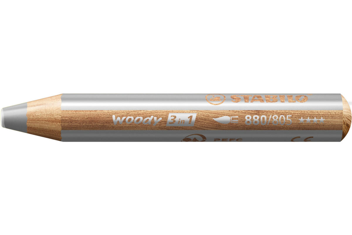 Waskrijt aquarel STABILO Woody 3-in-1 assorti classpack, 76 stuks incl. slijpers