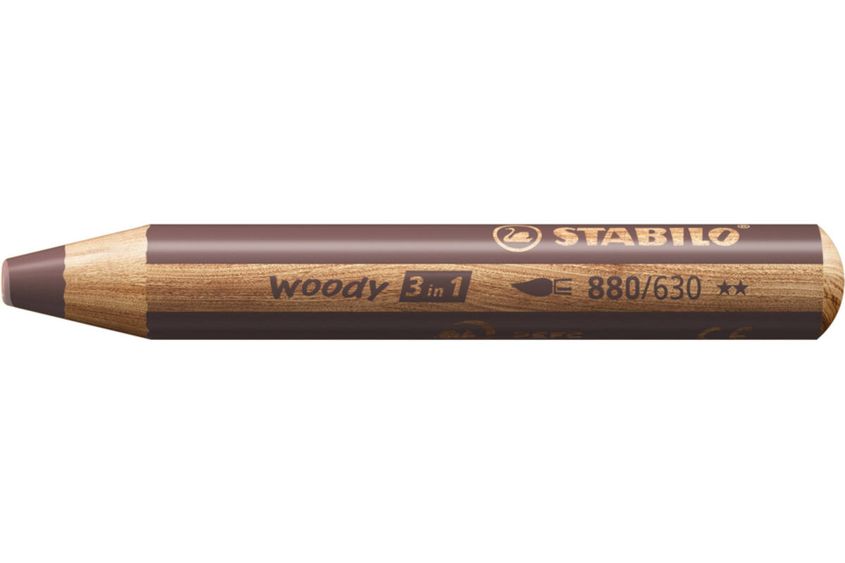Waskrijt aquarel STABILO Woody 3-in-1 assorti classpack, 76 stuks incl. slijpers
