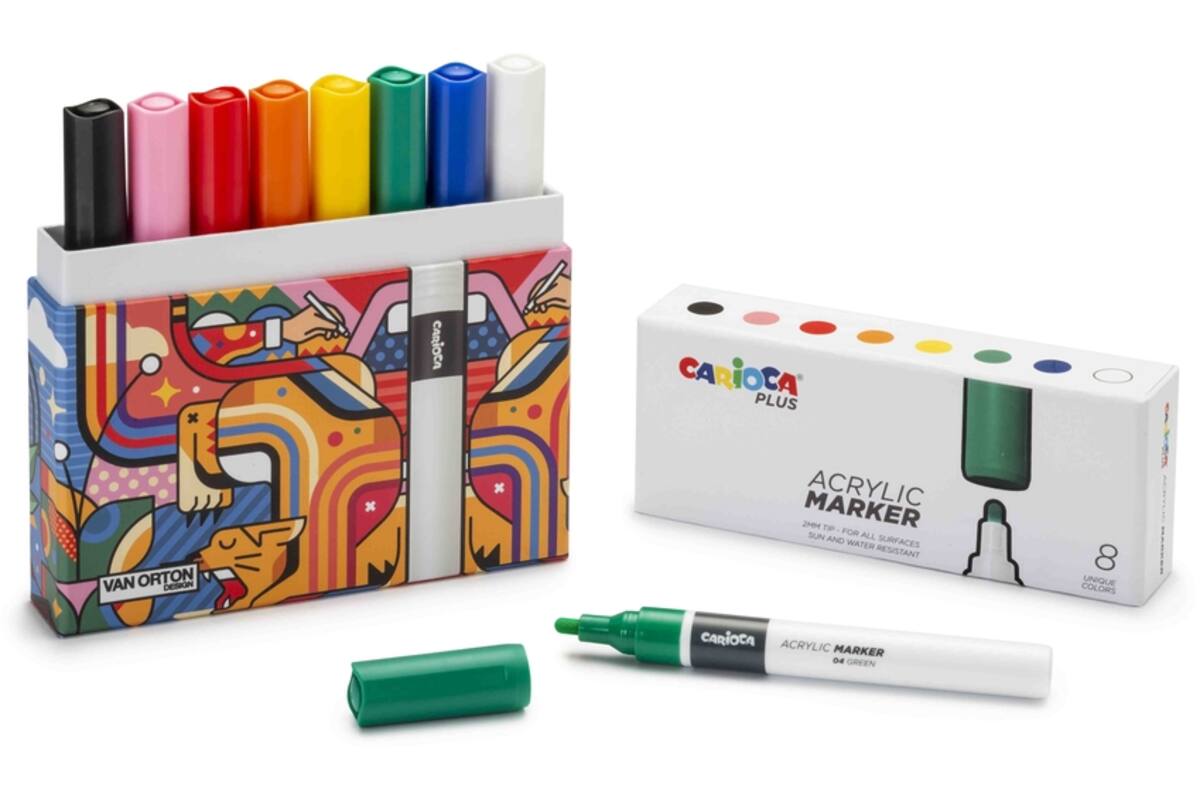 Acrylstiften Carioca assorti, 8 stuks