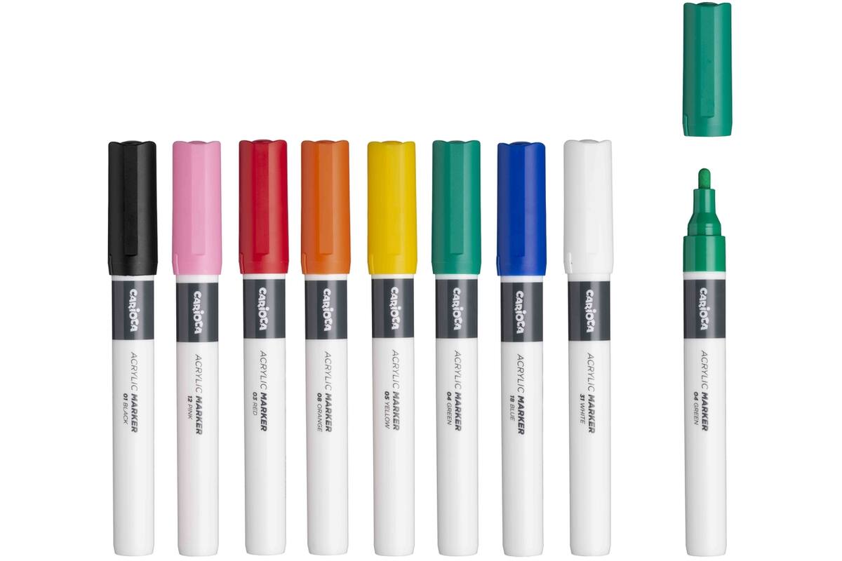 Acrylstiften Carioca assorti, 8 stuks