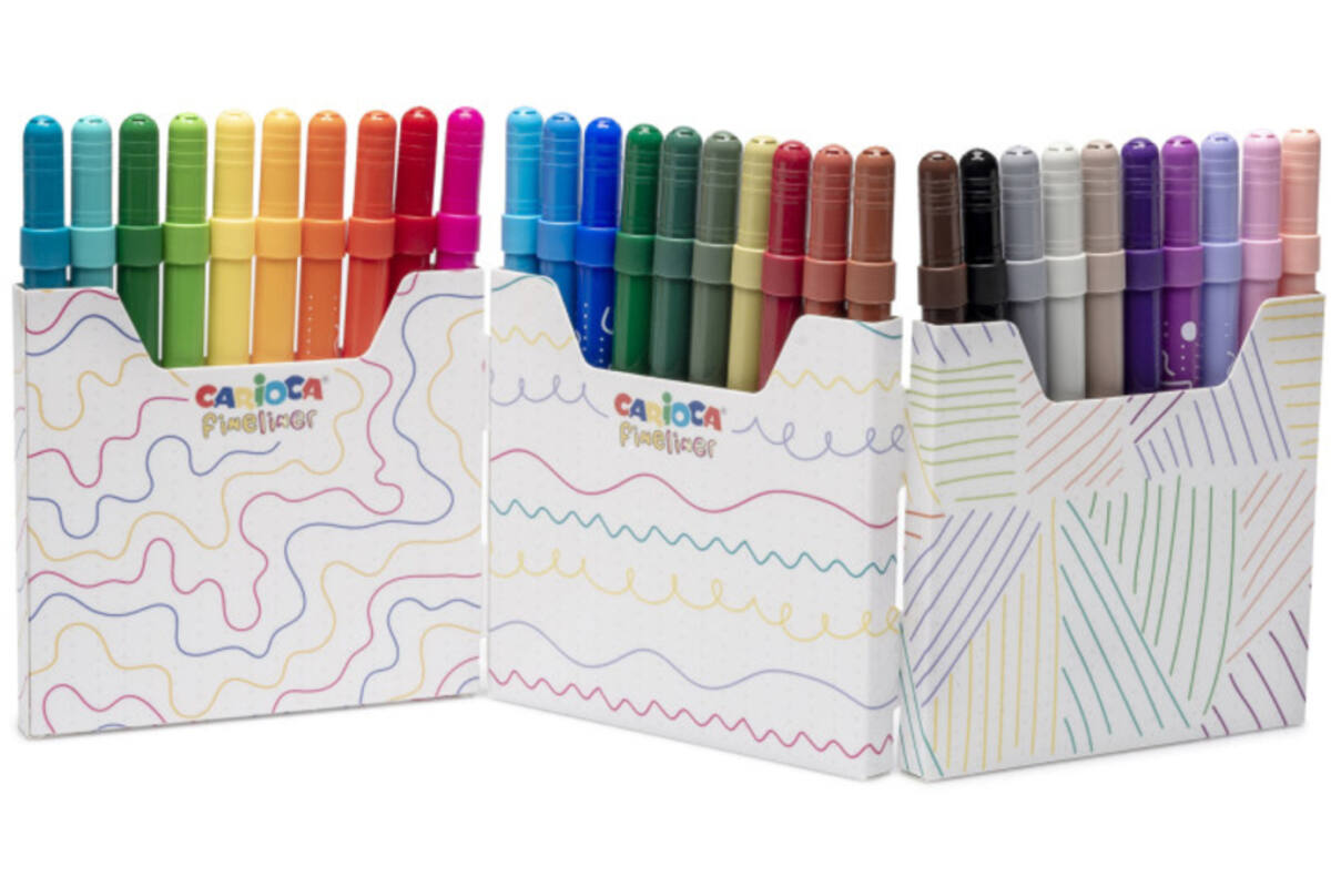 Fineliners Carioca assorti 0,5 punt, 30 stuks