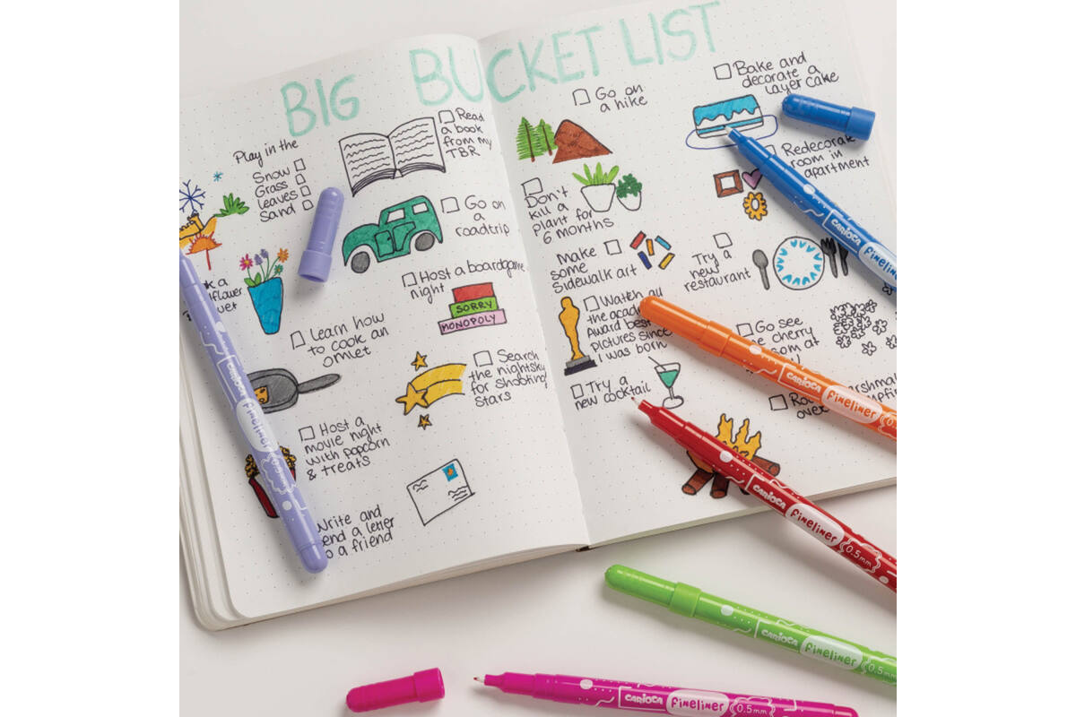 Fineliners Carioca assorti 0,5 punt, 30 stuks