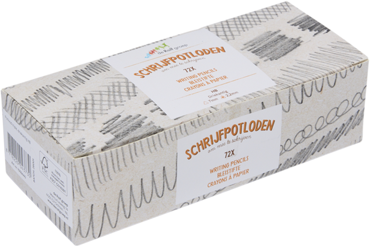 Schrijfpotloden | de Rolf groep | HB driekantig blauw, 72 stuks