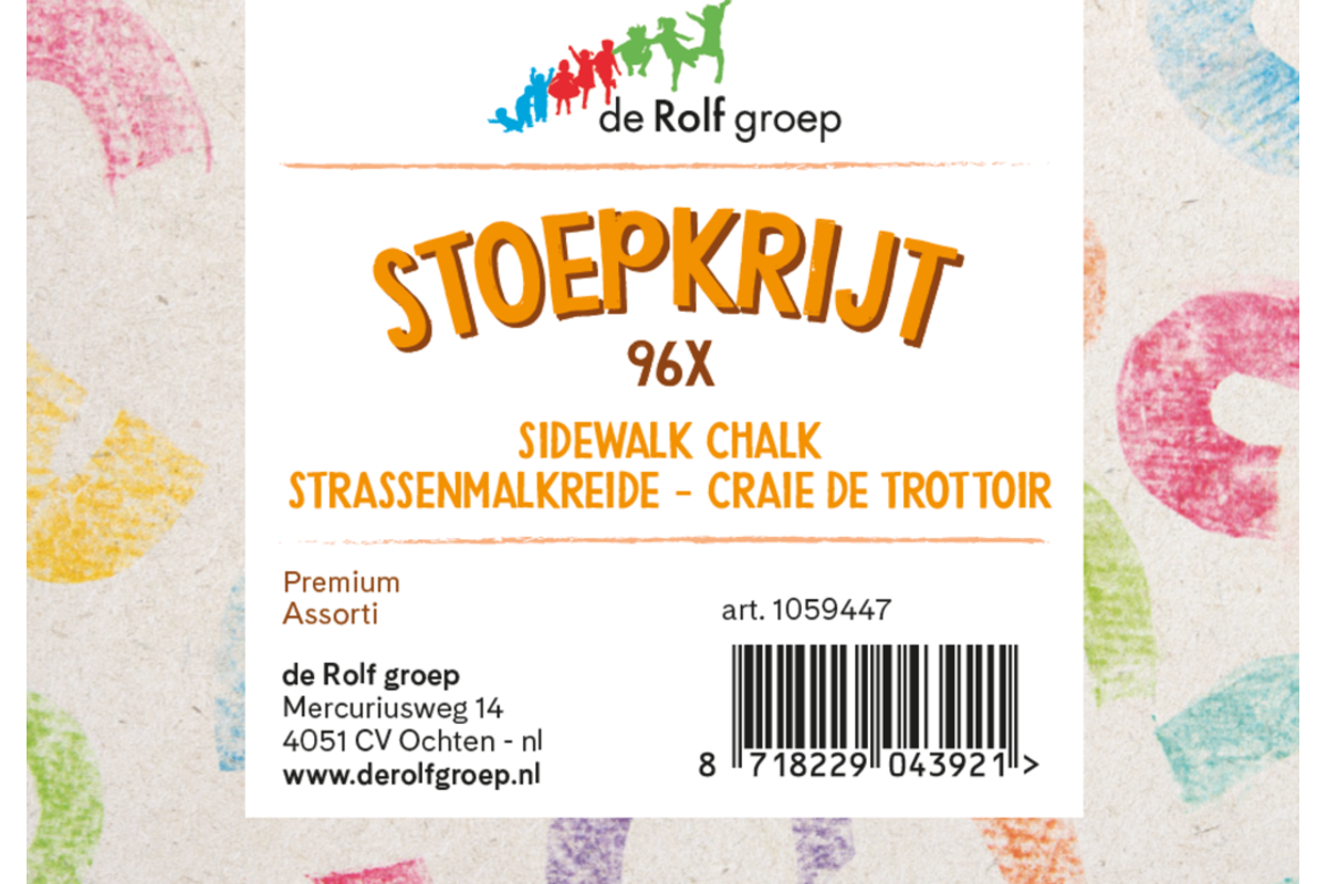 Stoepkrijt | de Rolf groep | Premium klassenpakket, 96 stuks