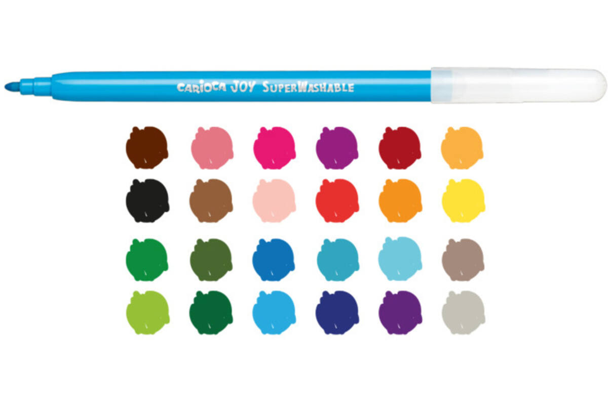 Viltstiften Carioca joy fine tip assorti, 24 stuks