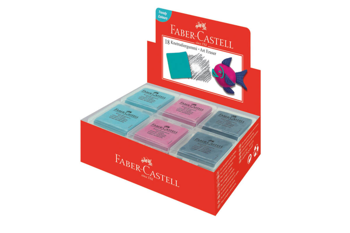 Kneedgum in bewaardoosje assorti, 18 stuks