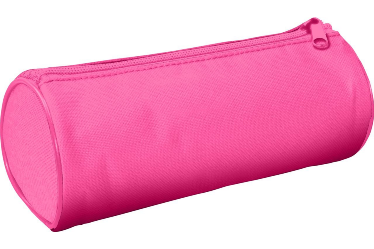 Schooletui rond 21 x 8,5 cm, roze