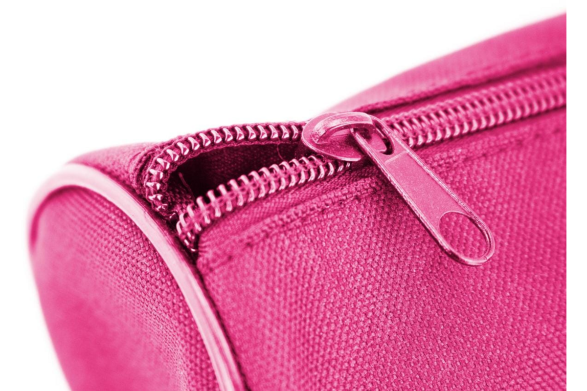 Schooletui rond 21 x 8,5 cm, roze