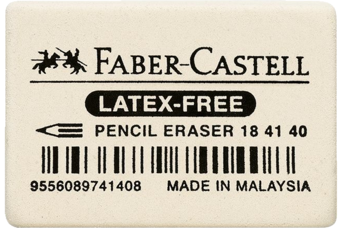 Gum Faber-Castell natuurrubber 34x26x8mm, 40 stuks