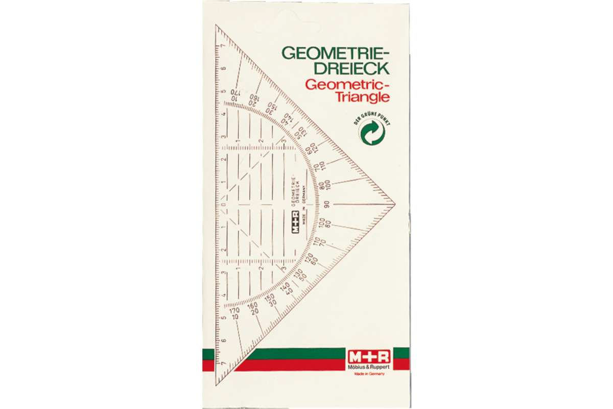 Geodriehoek transparant, 16 cm