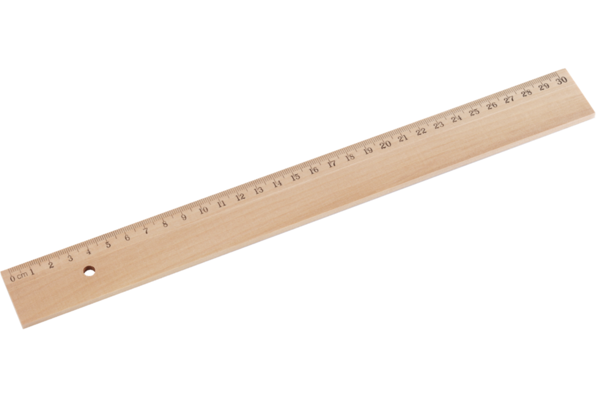 Liniaal hout 30 cm zonder inleg
