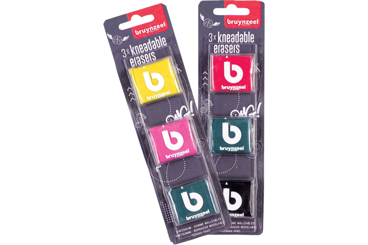 Kneedgum Bruynzeel assorti, 3 stuks