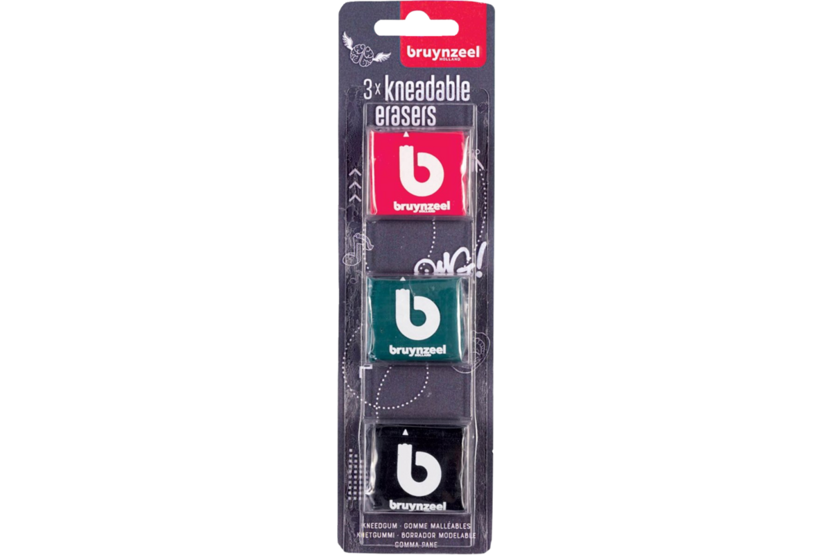Kneedgum Bruynzeel assorti, 3 stuks