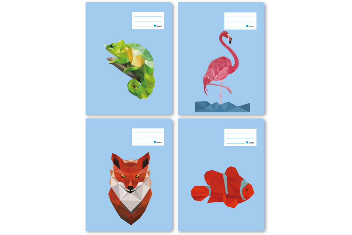 Tekenschriften blanco, geo dieren, 16,5 x 21 cm, 120 gr (25 stuks)