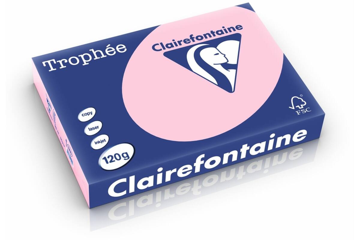 Omslagkarton roze A4, FSC houtvrij 250 vel, 120 grs.