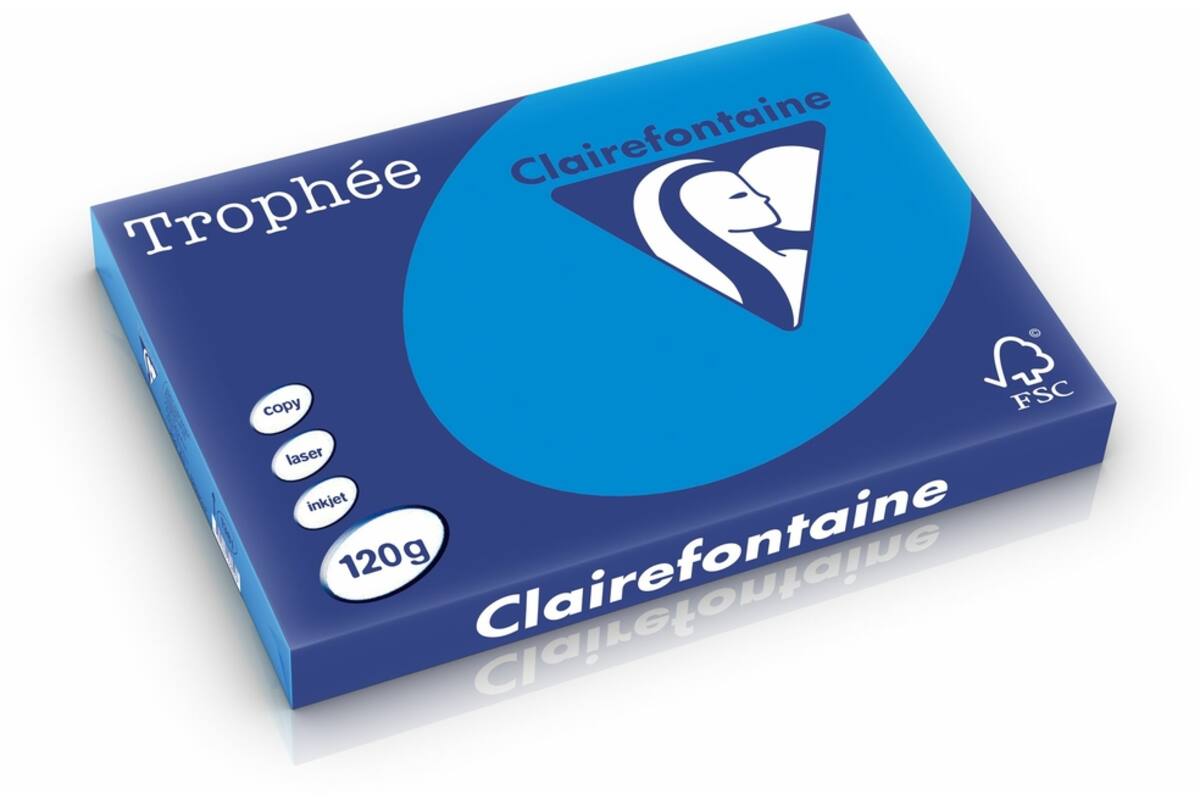 Omslagkarton diepblauw/cariben A3 FSC houtvrij 250 vel, 120 grs.