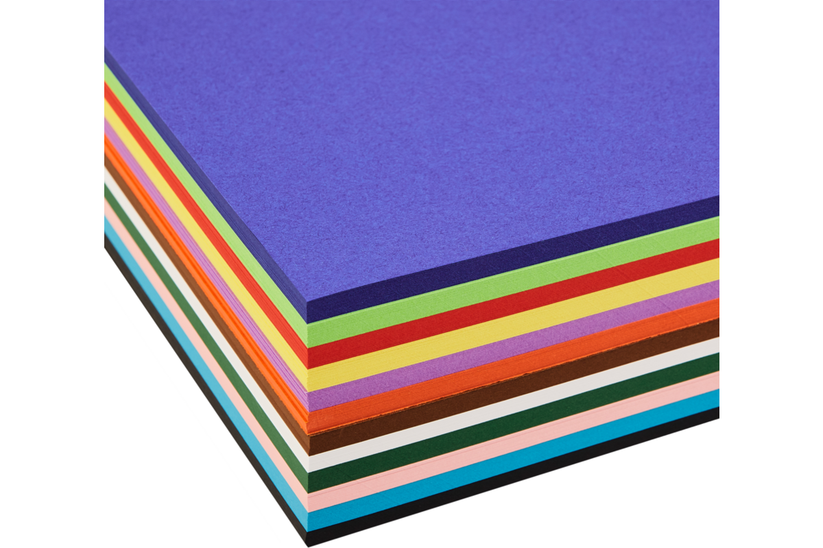 Tekenpapier Maskarade 23x33 cm 12 kleuren ass. 480 vel, 120 grs.