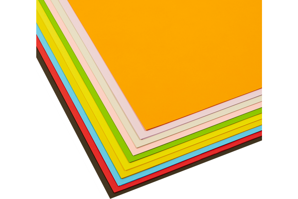 Tekenpapier 45 x 64 cm 10 kleuren 100 vel, 80 grs.