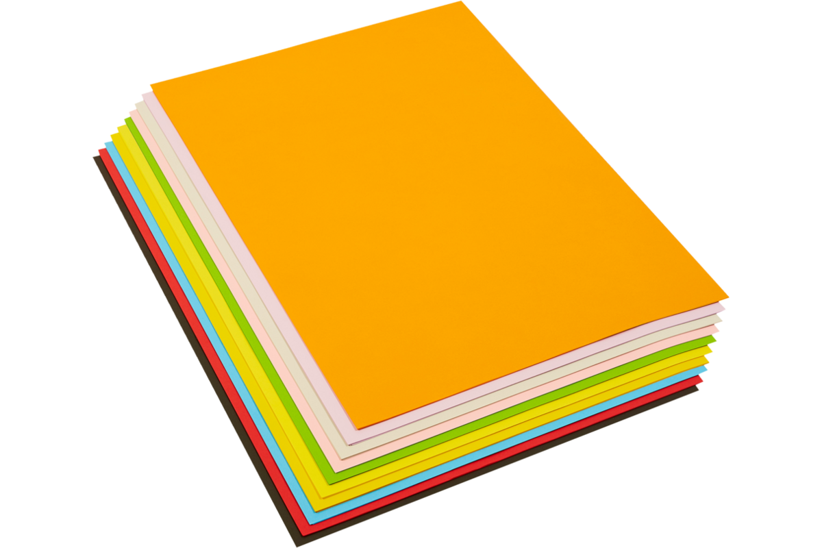 Tekenpapier 45 x 64 cm 10 kleuren 100 vel, 80 grs.