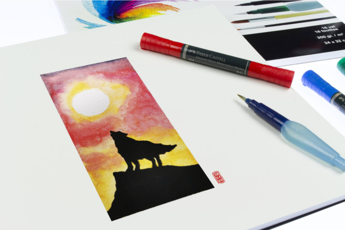 Aquarelpapier 24 x 32 cm roomwit 300 gram, 16 vel