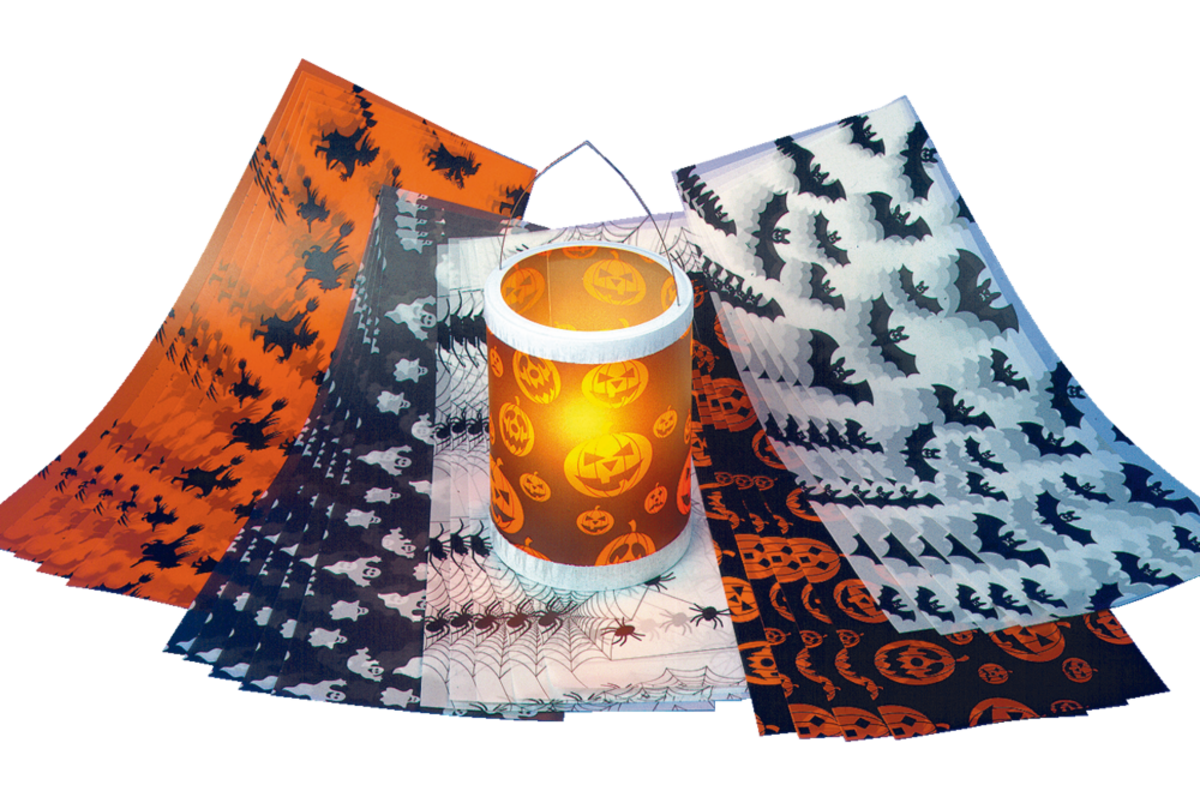 Lampionpapier Halloween 20 x 51 cm 25 vel in 5 motieven, 115 grs.
