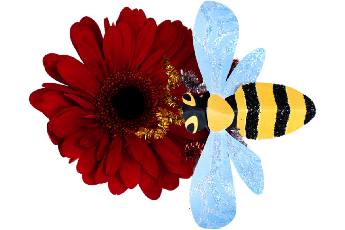Insecten gestanst, in diverse uitvoeringen, 64 stuks