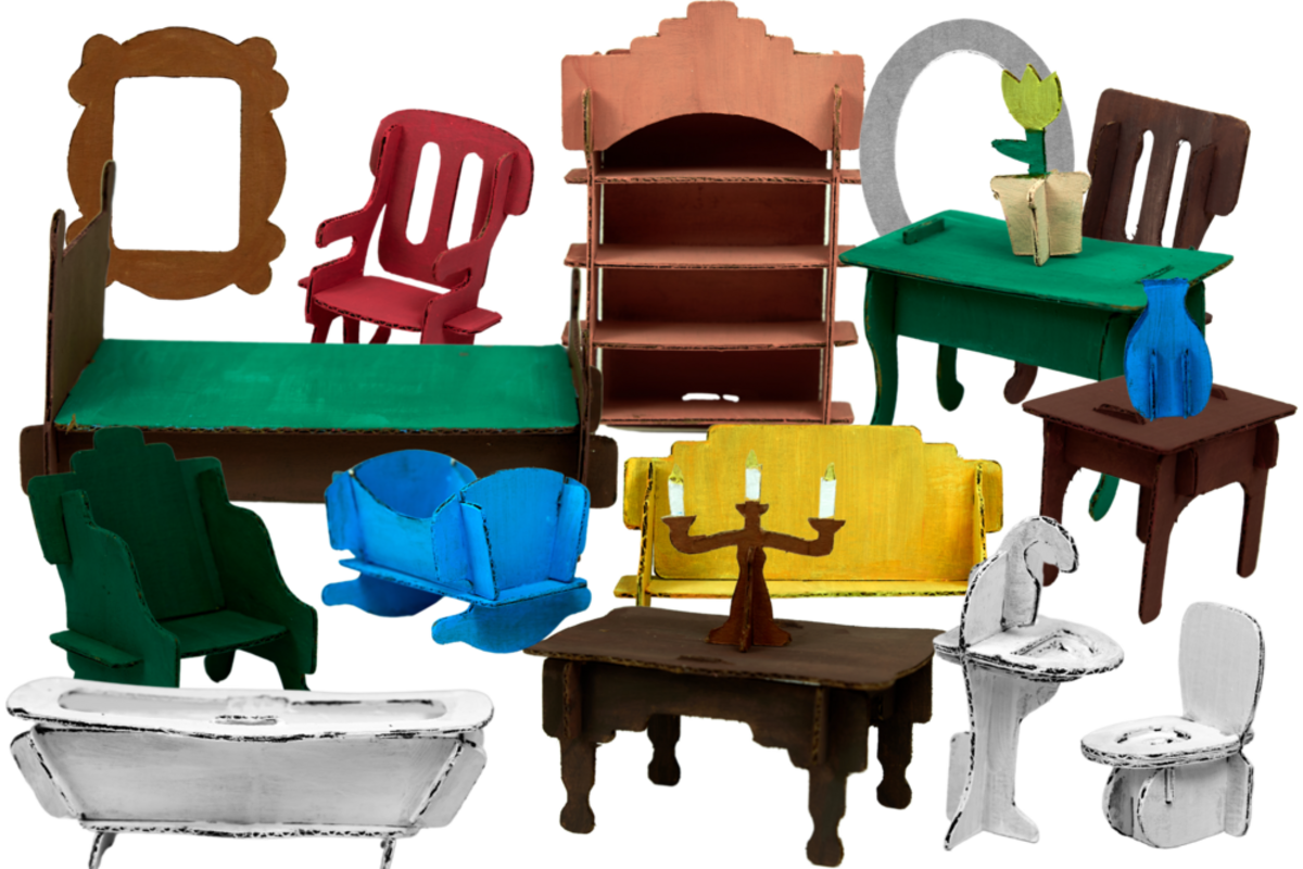 Poppenhuismeubels om te versieren, 20 sets