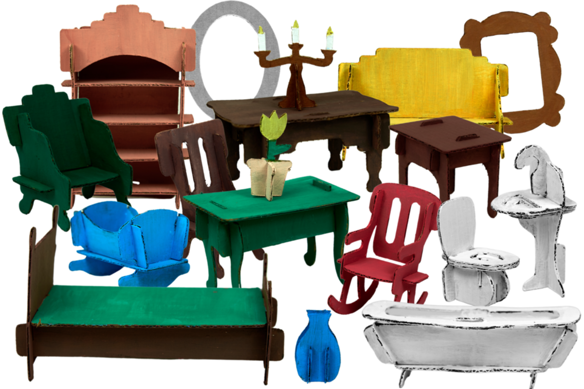 Poppenhuismeubels om te versieren, 20 sets