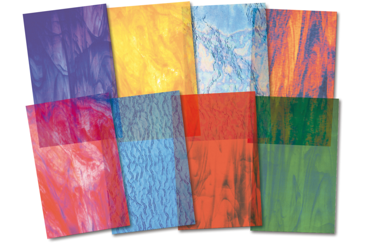 Glas in lood papier 8 soorten, 24 vel