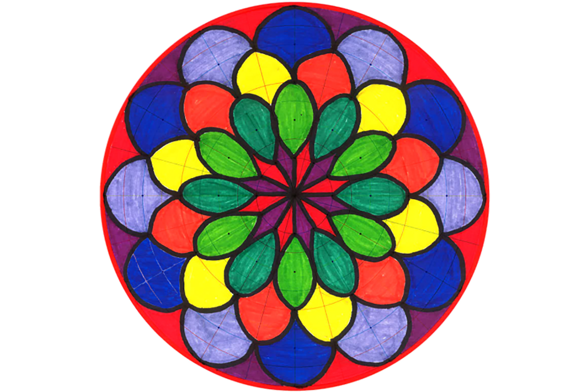 Mandala vellen 28 x 28 cm, 36 stuks