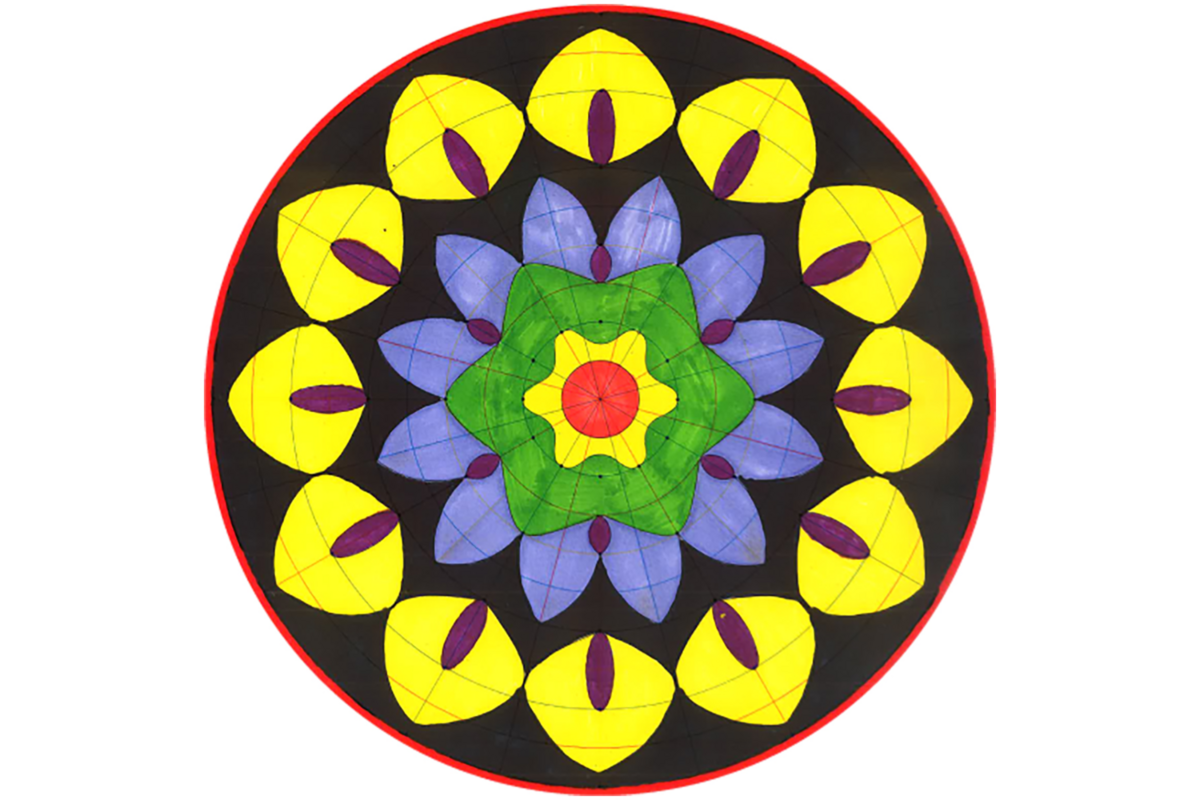 Mandala vellen 28 x 28 cm, 36 stuks