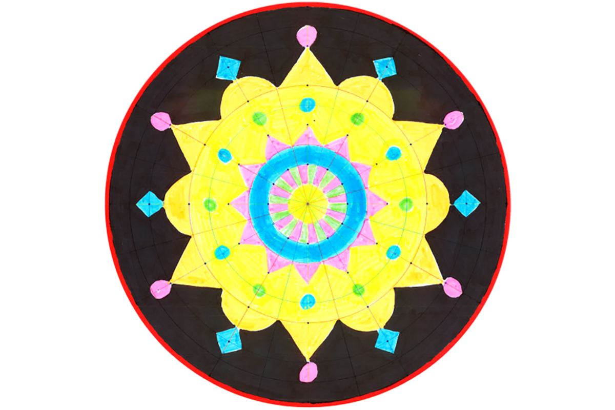 Mandala vellen 28 x 28 cm, 36 stuks