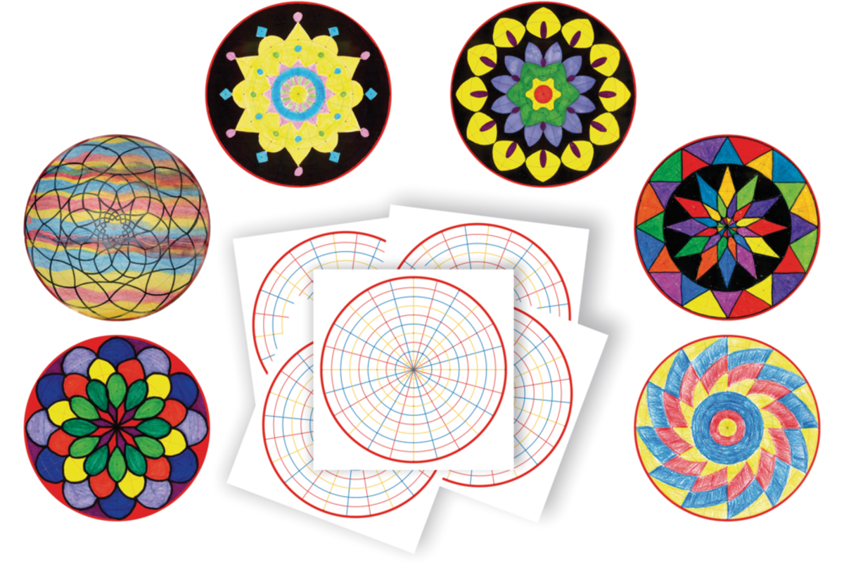 Mandala vellen 28 x 28 cm, 36 stuks