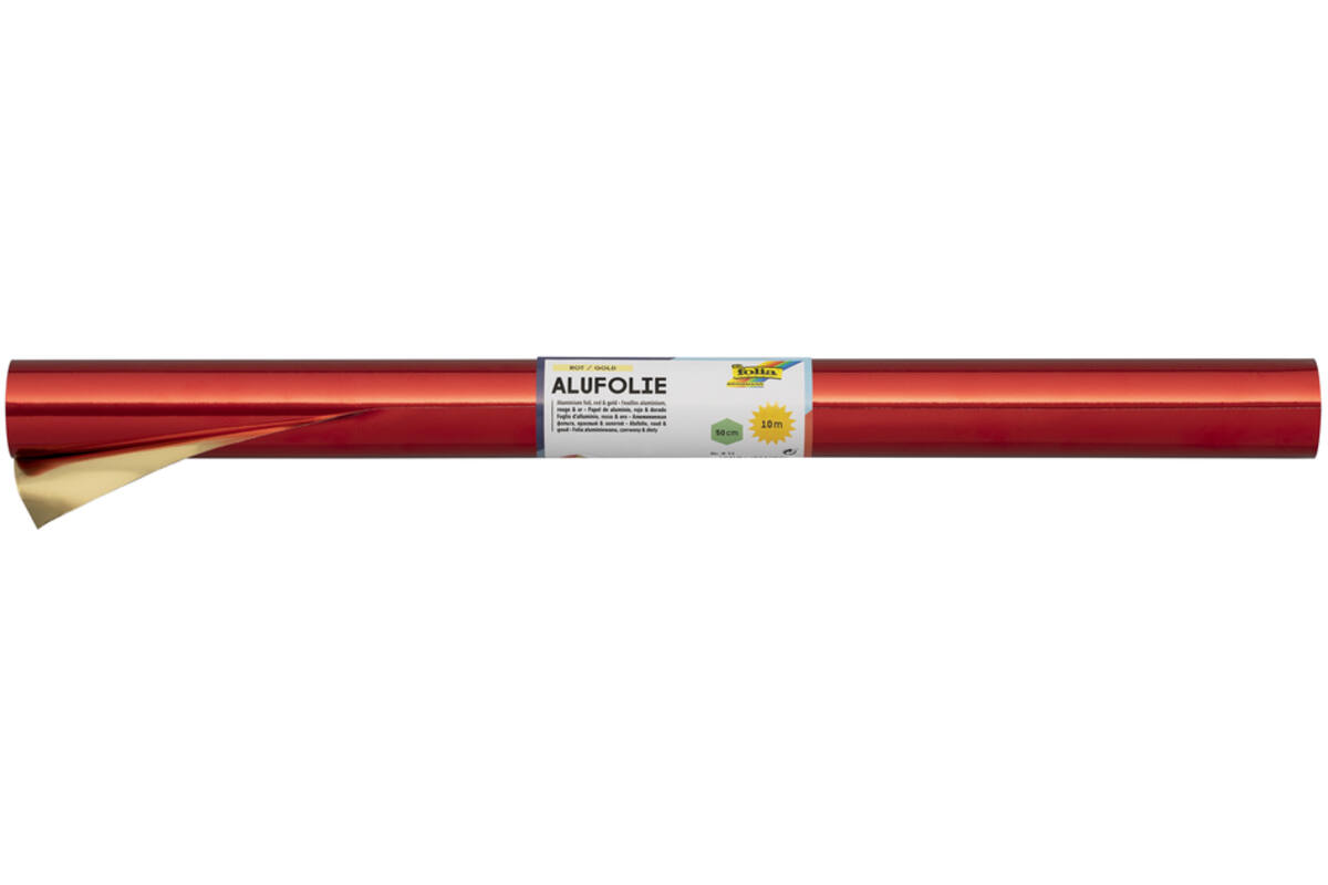 Aluminiumfolie goud/rood 50 cm x 10 meter