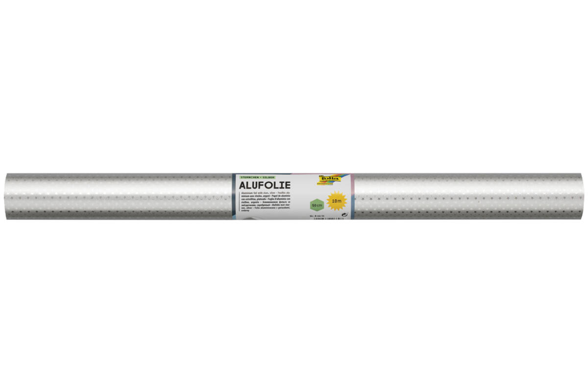 Alu folie sterretjes zilver, 50 cm x 10 meter