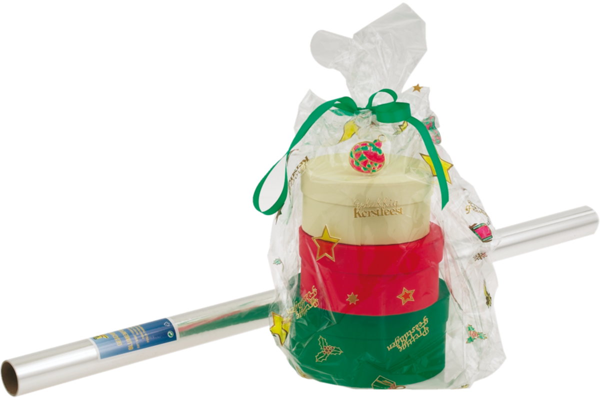 Cellofaan inpakfolie transparant 1000 m x 60 cm