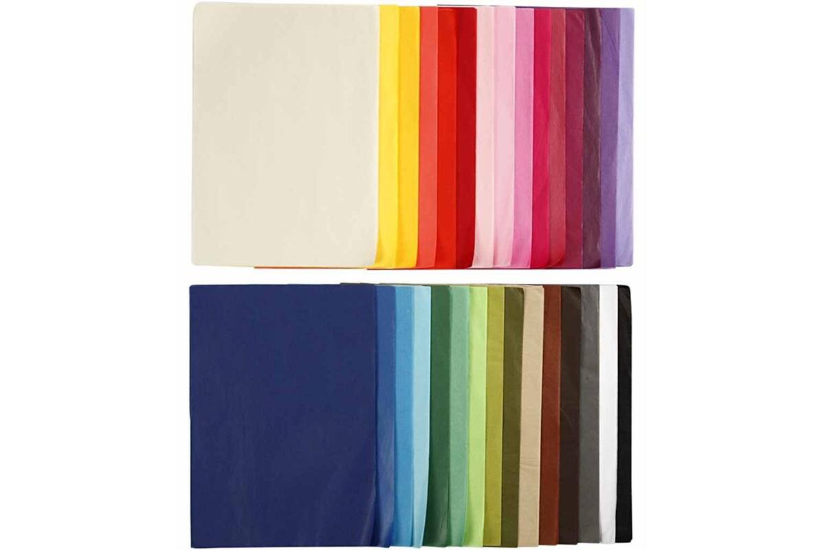 Zijdevloei 50 x 70 mm assorti, 250 vel
