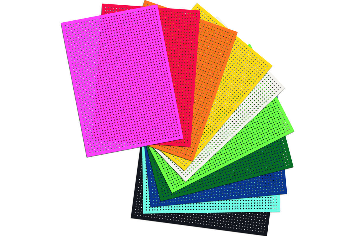 Borduurkarton 17,5 x 24,5 cm 10 kleuren, 40 vel