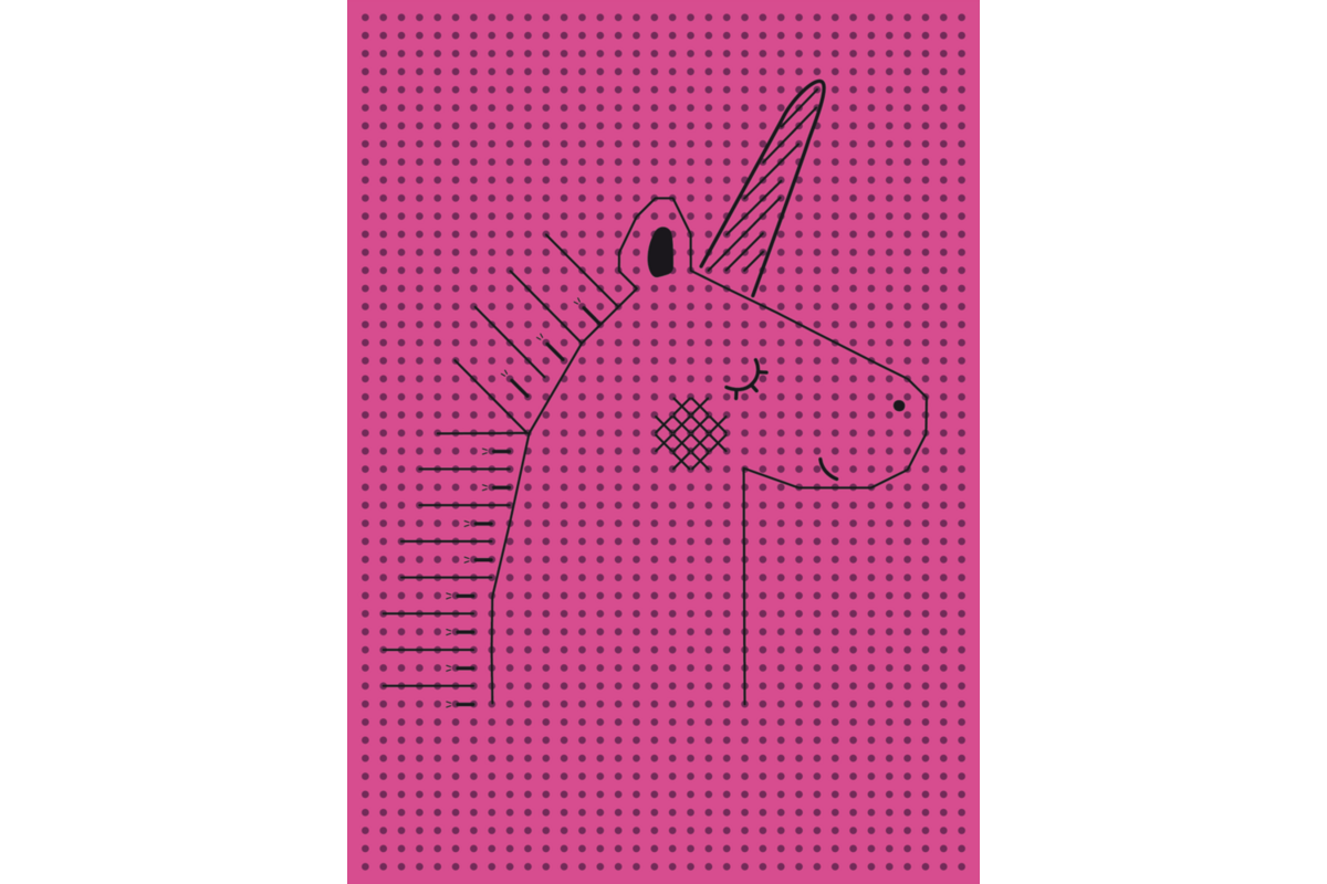 Borduurkarton 17,5 x 24,5 cm 10 kleuren, 40 vel bedrukt