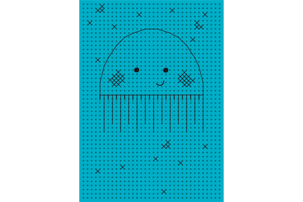 Borduurkarton 17,5 x 24,5 cm 10 kleuren, 40 vel bedrukt