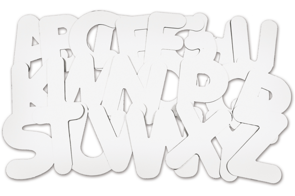Letters karton alfabet groot 23 cm, 26 stuks