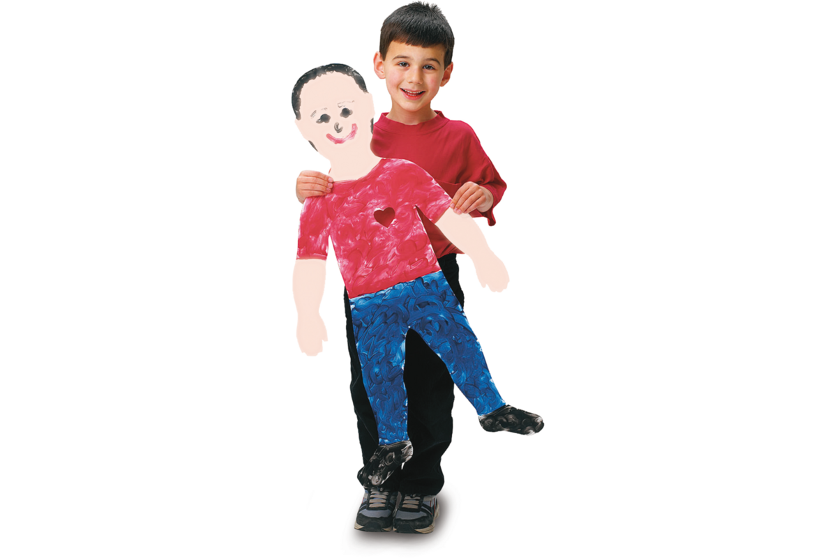 Kartonnen figuur kind 46 x 89 cm, 24 stuks