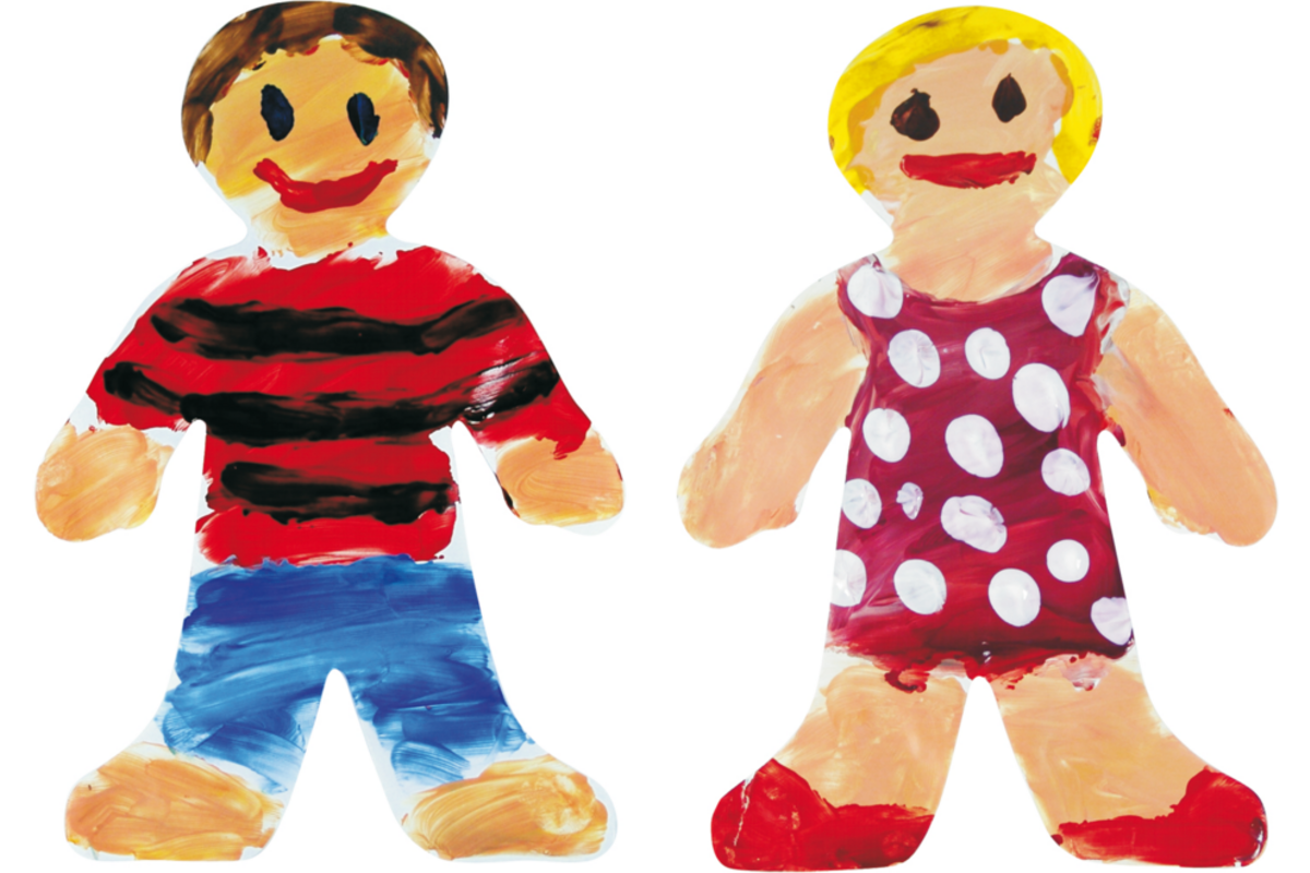 Kartonnen figuur kind 19 x 31 cm, 36 stuks