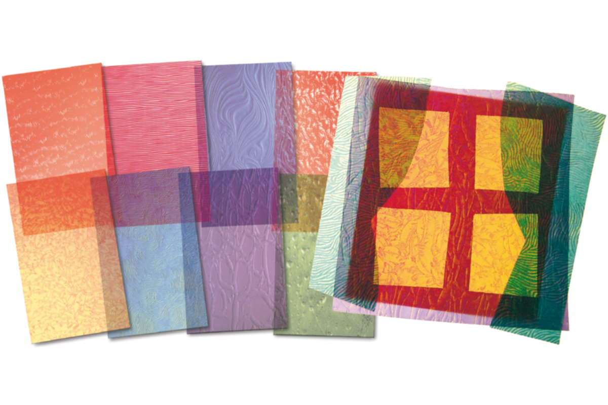 Vliegerpapier matglas assorti 14 x 22 cm, 24 vel