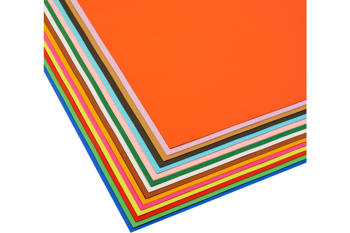 Dun Engels karton 50 x 70 cm 90 vel, 15 kleuren ass. 140 grs.