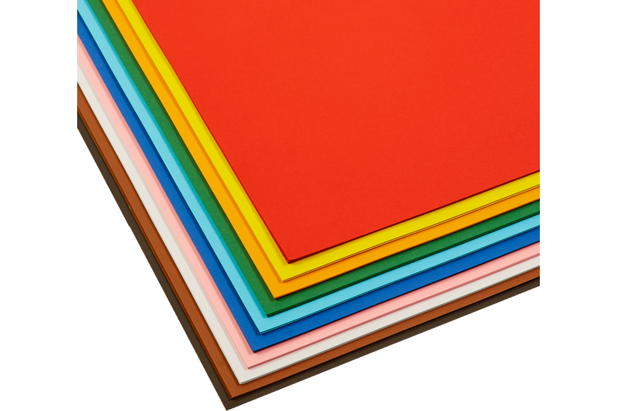 Engels karton 50 x 70 cm 100 vel 10 kleuren ass. 220 grs.