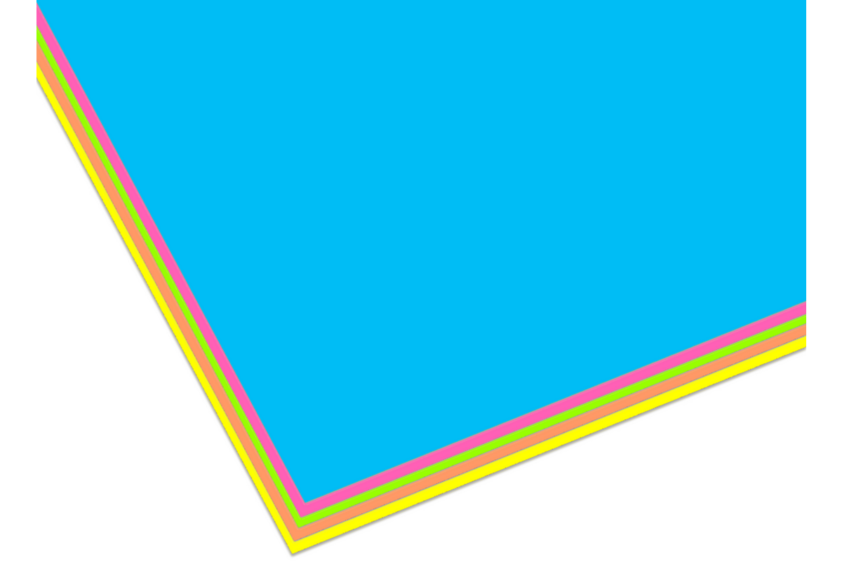 Etalagekarton 48 x 68 cm neon assorti 380 grs, 10 vel