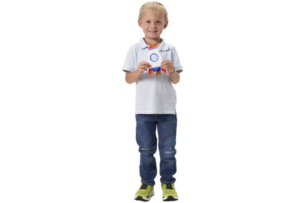 Fotolijst karton raket 9 x 9 x 17 cm, 24 stuks