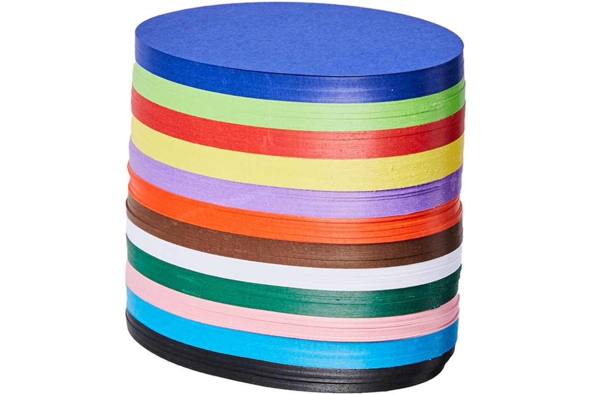 Vouwkartons ovaal 12 cm 120 grs 12-kleuren 480 vel