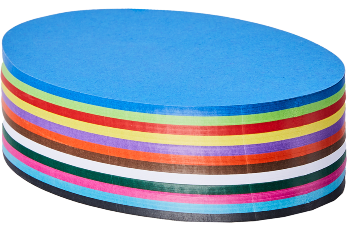 Vouwkartons ovaal 20 cm 140 grs 12-kleuren 240 vel